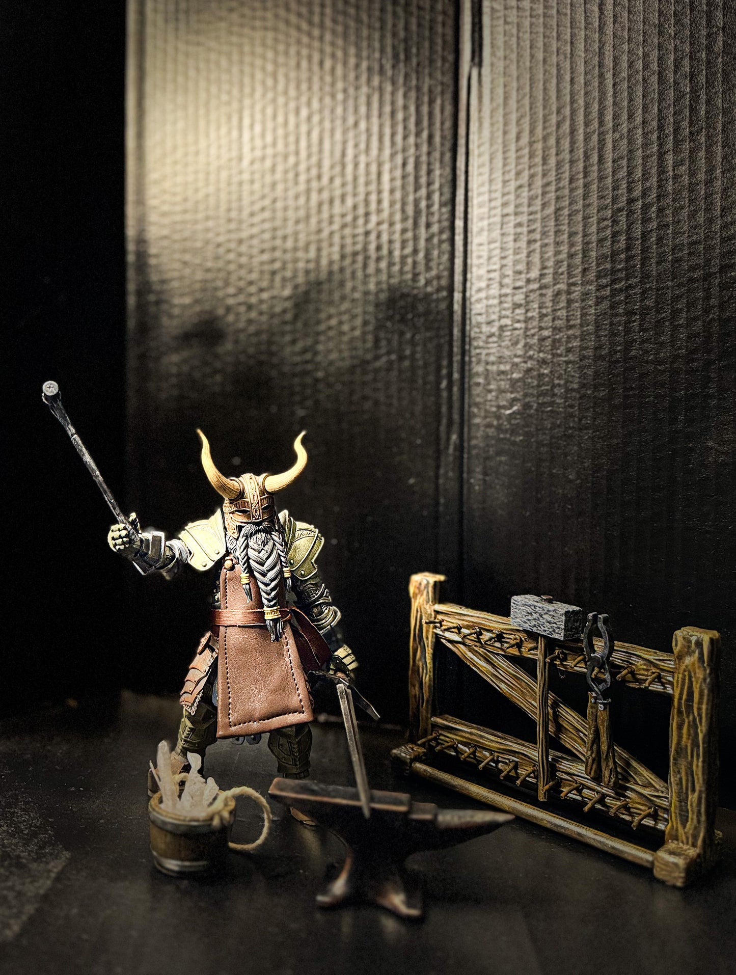 “The Forgemaster’s Anvil” – Medieval Blacksmith Diorama Set
