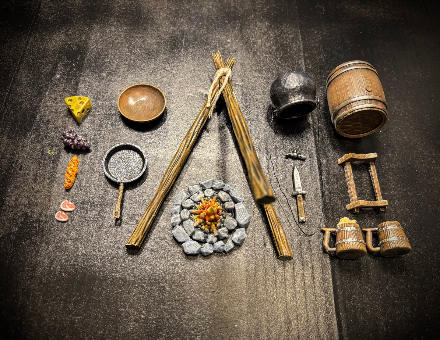 “The Adventurer’s Campfire” – Medieval Camping Diorama Set