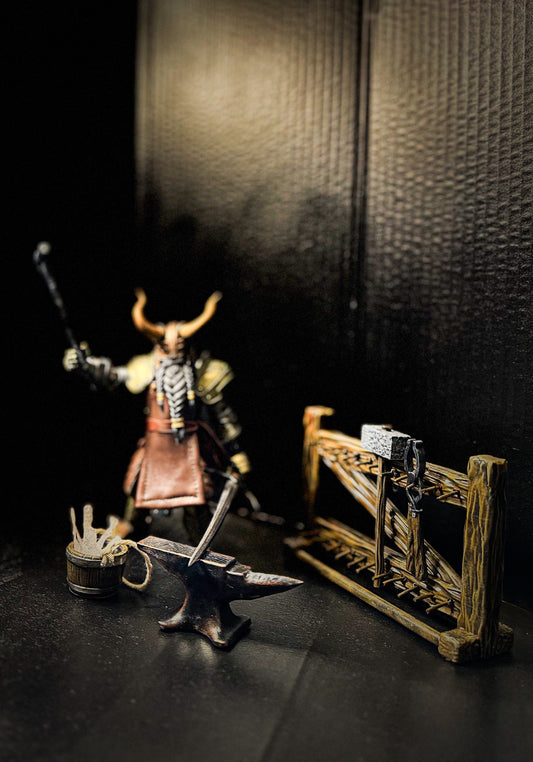 “The Forgemaster’s Anvil” – Medieval Blacksmith Diorama Set