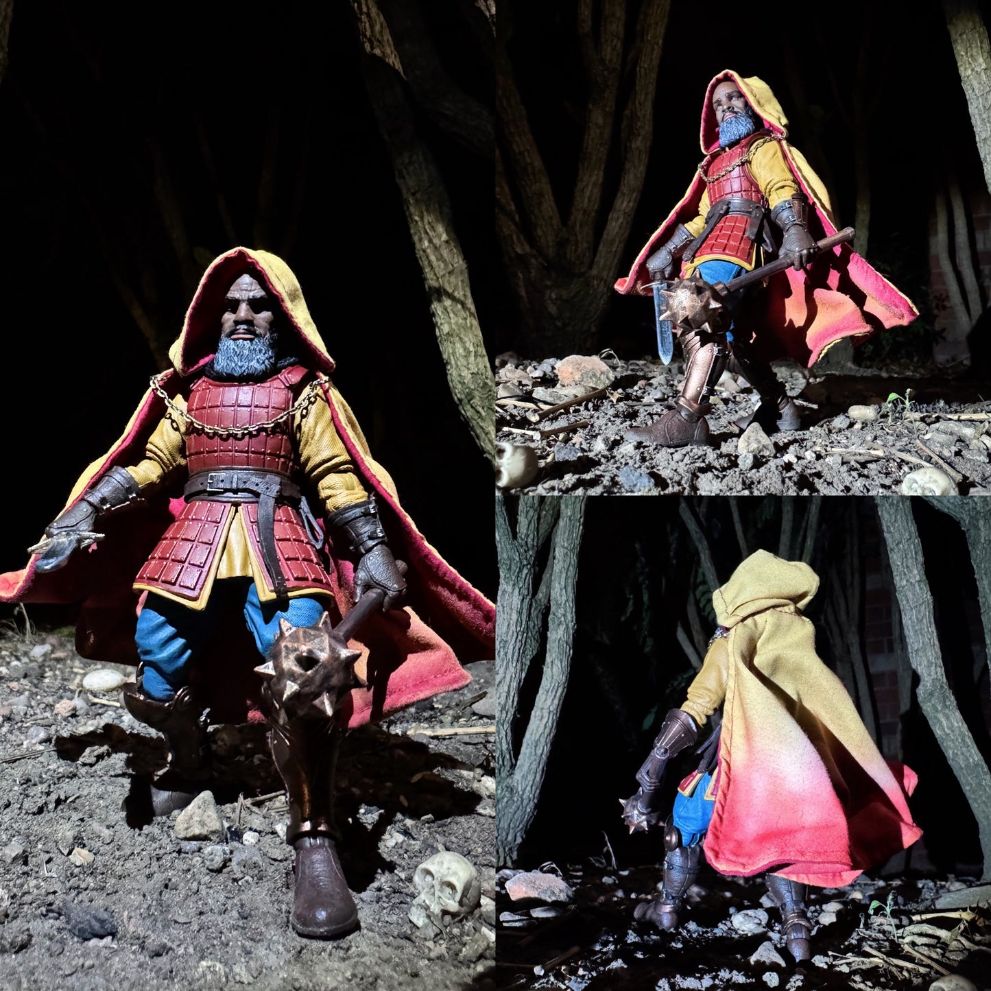 Long Hooded Soft Goods Cape with Decorative Chain